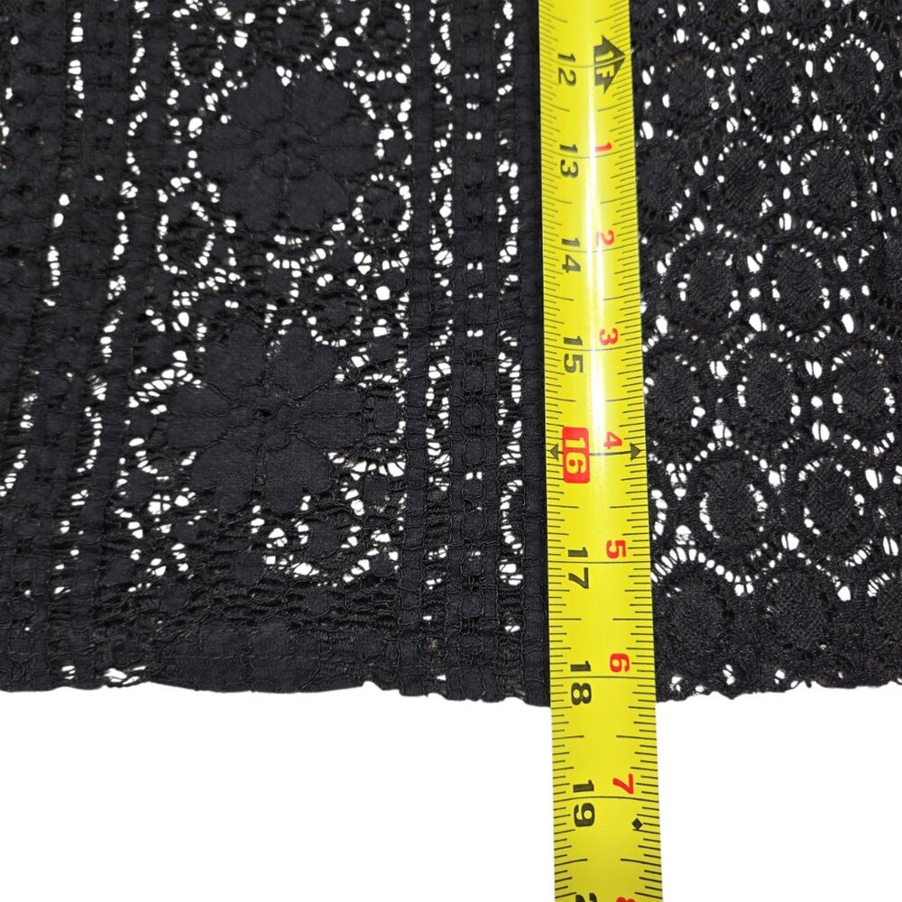 Forever 21 Lace Blouse Womens Small Black Mock Neck Sheer Gothic Romantic Top - Picture 5 of 13